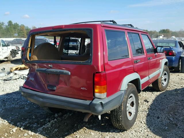 1J4FT68S7WL263310 - 1998 JEEP CHEROKEE S RED photo 4