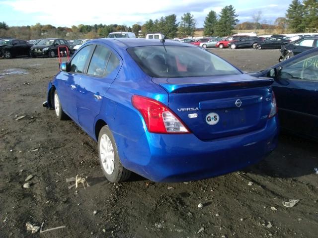 3N1CN7AP4DL827210 - 2013 NISSAN VERSA S BLUE photo 3