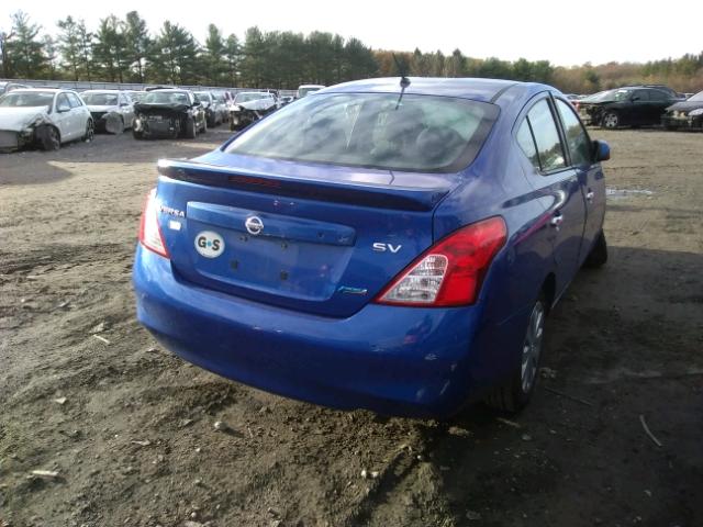 3N1CN7AP4DL827210 - 2013 NISSAN VERSA S BLUE photo 4