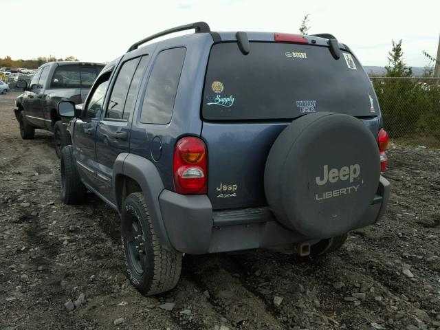 1J4GL48K62W357776 - 2002 JEEP LIBERTY SP BLUE photo 3