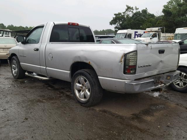 1D7HA16N62J188289 - 2002 DODGE RAM 1500 SILVER photo 3