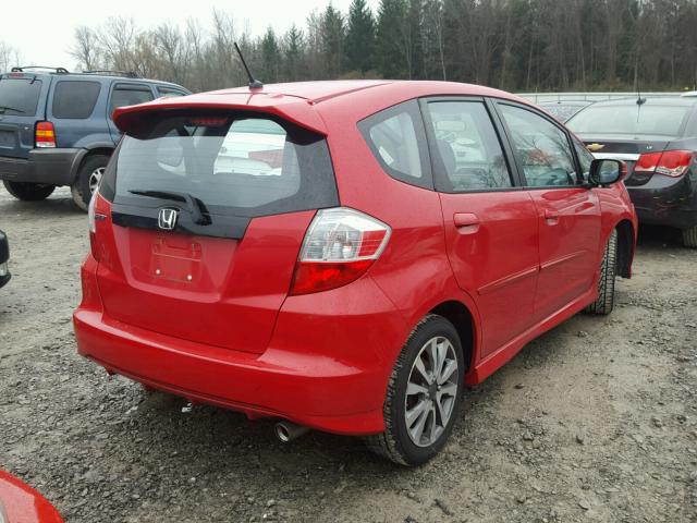 JHMGE8H58DC021521 - 2013 HONDA FIT SPORT RED photo 4