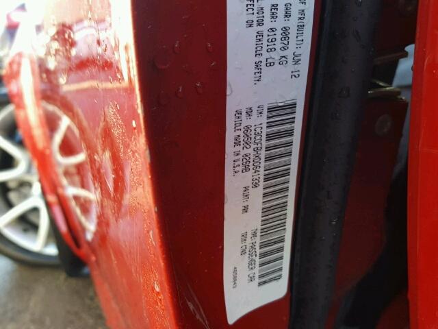 1C3CDFBHXDD641330 - 2013 DODGE DART SXT RED photo 10