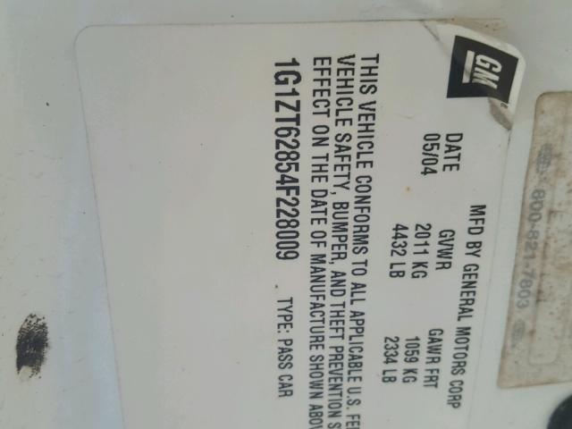 1G1ZT62854F228009 - 2004 CHEVROLET MALIBU MAX თეთრი ფოტო 10