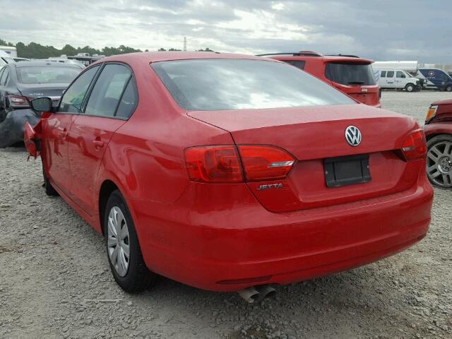 3VW2K7AJ7DM253030 - 2013 VOLKSWAGEN JETTA BASE RED photo 3