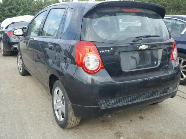 KL1TD66E39B301250 - 2009 CHEVROLET AVEO LS BLACK photo 3