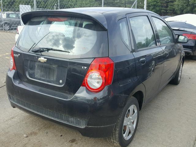 KL1TD66E39B301250 - 2009 CHEVROLET AVEO LS BLACK photo 4