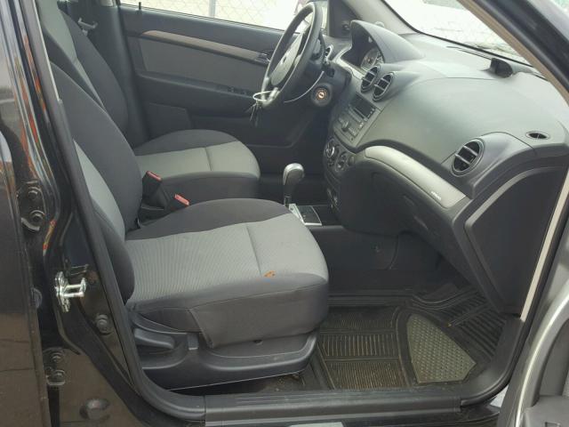 KL1TD66E39B301250 - 2009 CHEVROLET AVEO LS BLACK photo 5