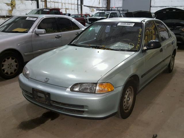 JHMEG8545NS038314 - 1992 HONDA CIVIC DX GREEN photo 2