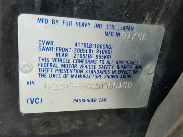 JF1SF655XWH766140 - 1998 SUBARU FORESTER S 黑色 照片 10