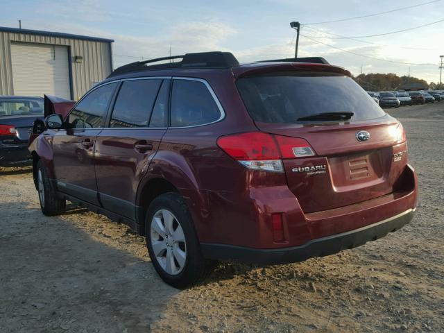 4S4BRBAC8C3200545 - 2012 SUBARU OUTBACK RED photo 3