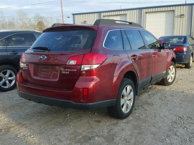 4S4BRBAC8C3200545 - 2012 SUBARU OUTBACK RED photo 4