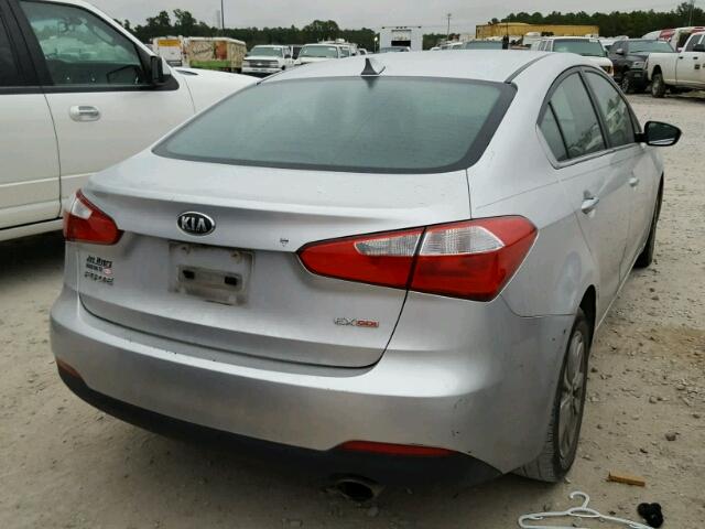 KNAFX4A84E5053289 - 2014 KIA FORTE EX SILVER photo 4