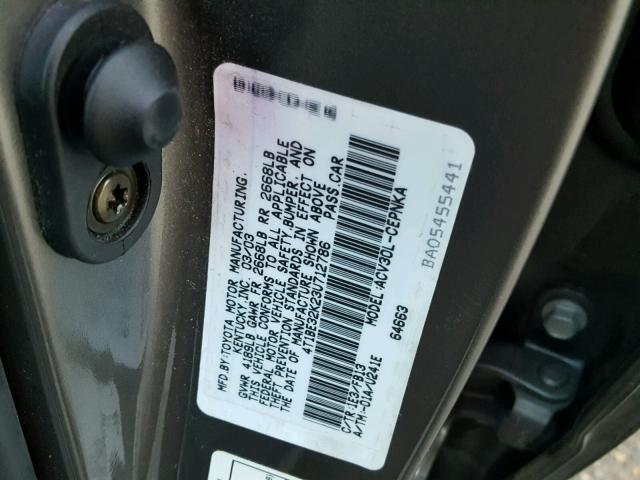 4T1BE32K23U712786 - 2003 TOYOTA CAMRY LE GOLD photo 10