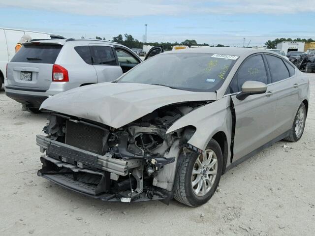 3FA6P0G76FR104189 - 2015 FORD FUSION S GRAY photo 2