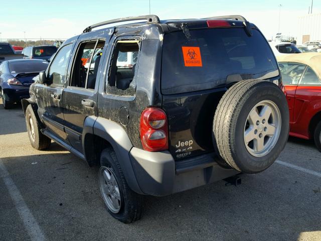 1J4GL48K06W273264 - 2006 JEEP LIBERTY SP BLACK photo 3