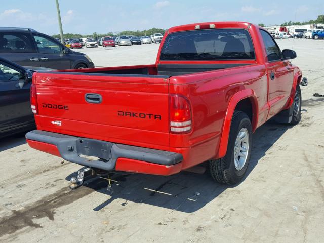 1D7FL36N83S190179 - 2003 DODGE DAKOTA SPO RED photo 4