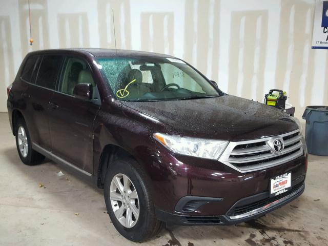 5TDBK3EH5BS079636 - 2011 TOYOTA HIGHLANDER BURGUNDY photo 1