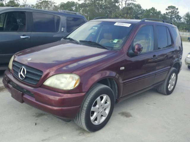 4JGAB72E7XA106574 - 1999 MERCEDES-BENZ ML BURGUNDY photo 2