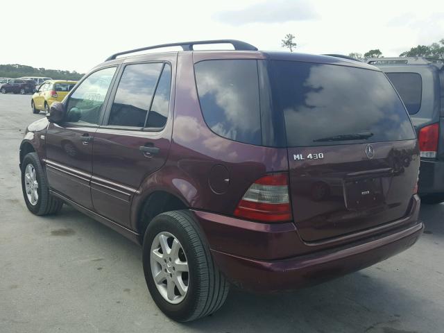 4JGAB72E7XA106574 - 1999 MERCEDES-BENZ ML BURGUNDY photo 3
