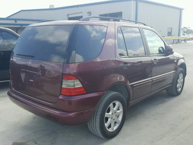4JGAB72E7XA106574 - 1999 MERCEDES-BENZ ML BURGUNDY photo 4