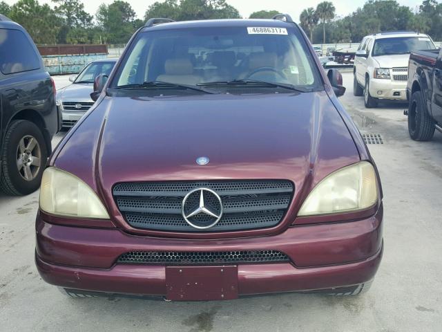4JGAB72E7XA106574 - 1999 MERCEDES-BENZ ML BURGUNDY photo 9