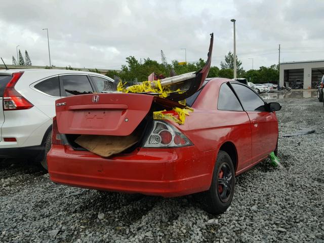 1HGEM22523L011794 - 2003 HONDA CIVIC LX RED photo 4