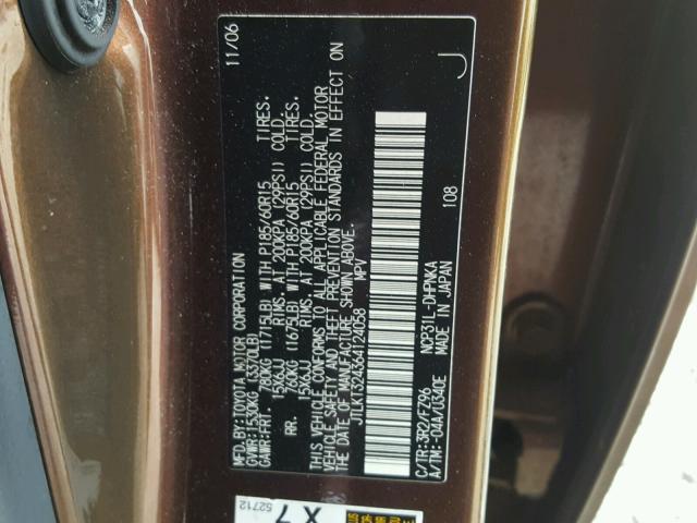 JTLKT324364124058 - 2006 TOYOTA SCION XB Қоңыр фото 10