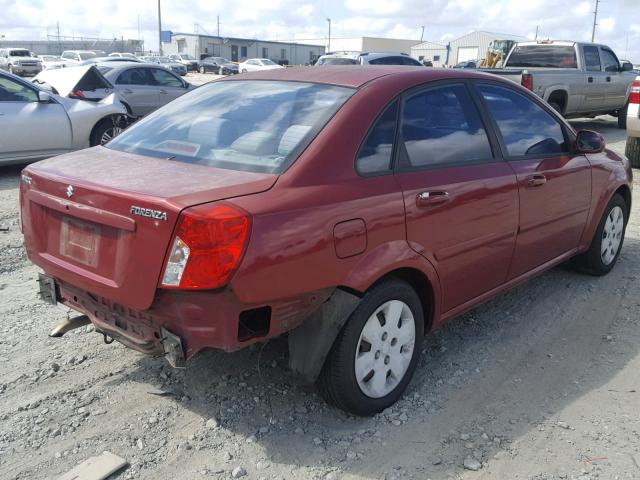 KL5JD56Z06K294398 - 2006 SUZUKI FORENZA MAROON photo 4