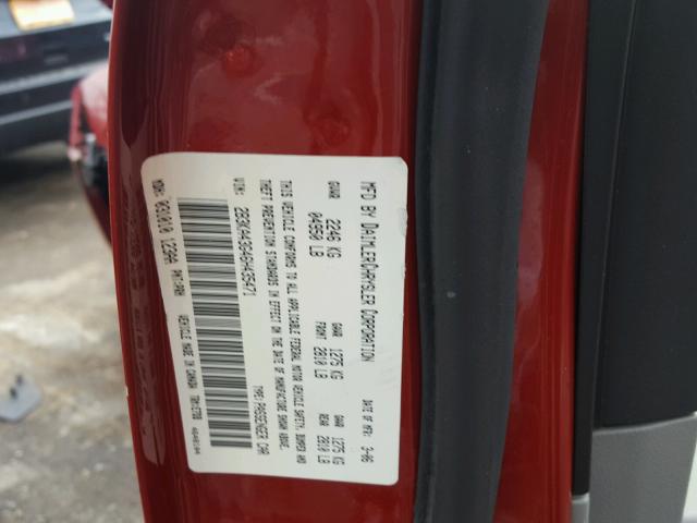 2B3KA43G46H435471 - 2006 DODGE CHARGER SE RED photo 10