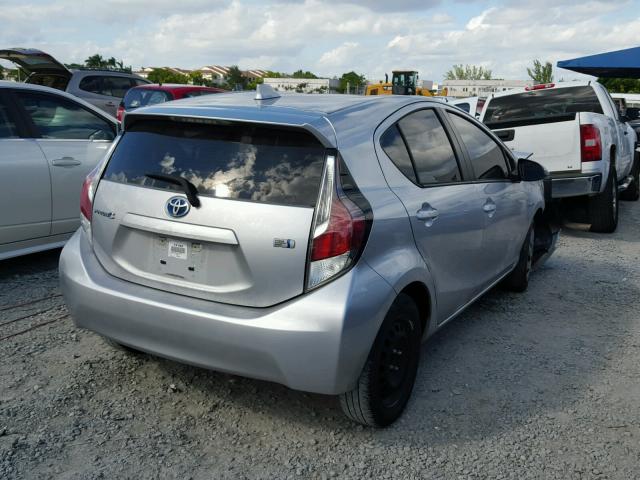 JTDKDTB32F1584975 - 2015 TOYOTA PRIUS C SILVER photo 4