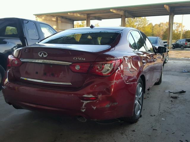 JN1BV7AP9FM336832 - 2015 INFINITI Q50 BASE BURGUNDY photo 4