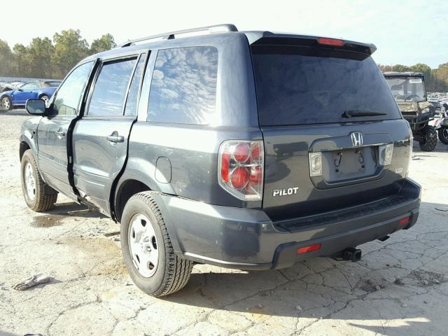 5FNYF28526B010763 - 2006 HONDA PILOT EX CHARCOAL photo 3