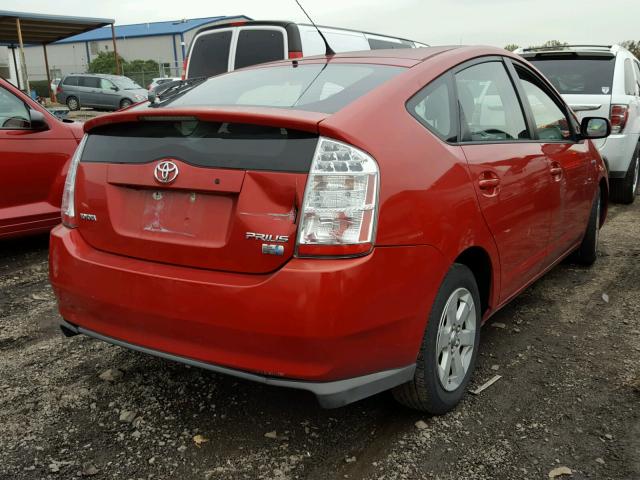 JTDKB20U967542604 - 2006 TOYOTA PRIUS RED photo 4