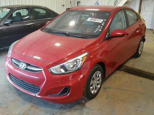 KMHCT4AE8GU058524 - 2016 HYUNDAI ACCENT SE RED photo 2