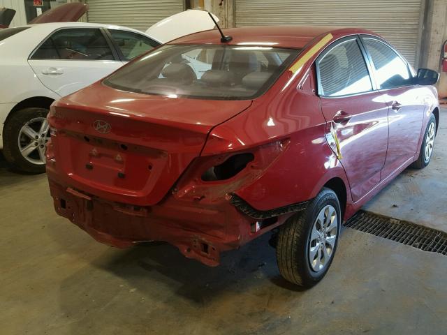 KMHCT4AE8GU058524 - 2016 HYUNDAI ACCENT SE RED photo 4