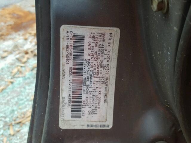 4T1VV21E7MU051163 - 1991 TOYOTA CAMRY DLX 灰色 照片 10