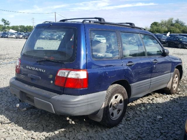 JF1SF63562H737599 - 2002 SUBARU FORESTER L BLUE photo 4