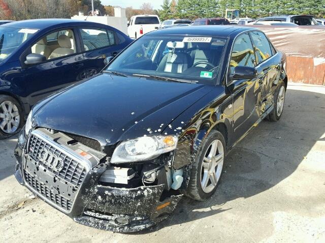 WAUDF78E68A166793 - 2008 AUDI A4 2.0T QU BLACK photo 2