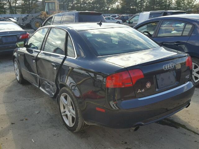 WAUDF78E68A166793 - 2008 AUDI A4 2.0T QU BLACK photo 3