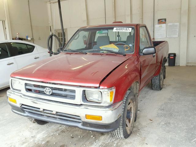 4TARN01P0RZ281869 - 1994 TOYOTA PICKUP MAROON photo 2