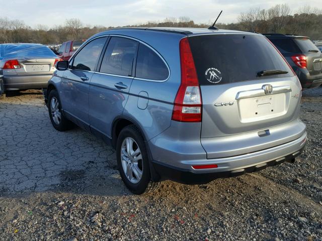 5J6RE3H75AL015499 - 2010 HONDA CR-V EXL BLUE photo 3