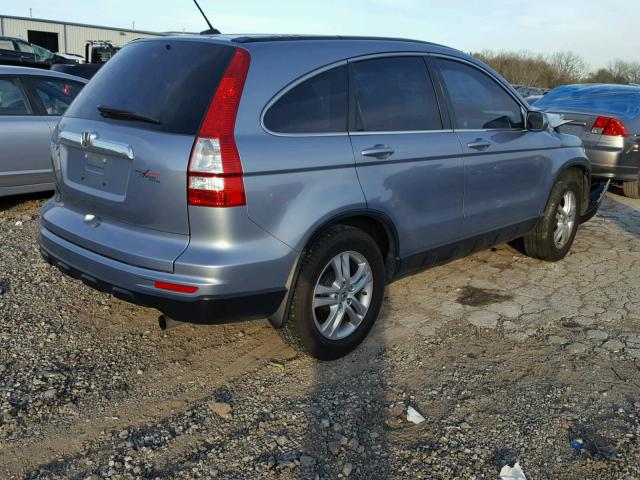 5J6RE3H75AL015499 - 2010 HONDA CR-V EXL BLUE photo 4