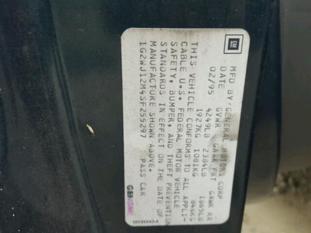 1G2WJ12M4SF255297 - 1995 PONTIAC GRAND PRIX GREEN photo 10