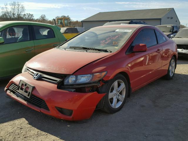 2HGFG12847H502256 - 2007 HONDA CIVIC EX RED photo 2