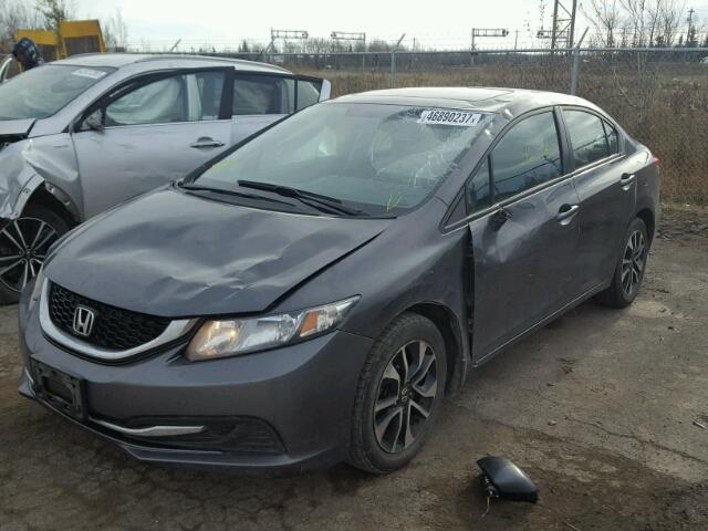 2HGFB2F50DH037071 - 2013 HONDA CIVIC LX GRAY photo 2