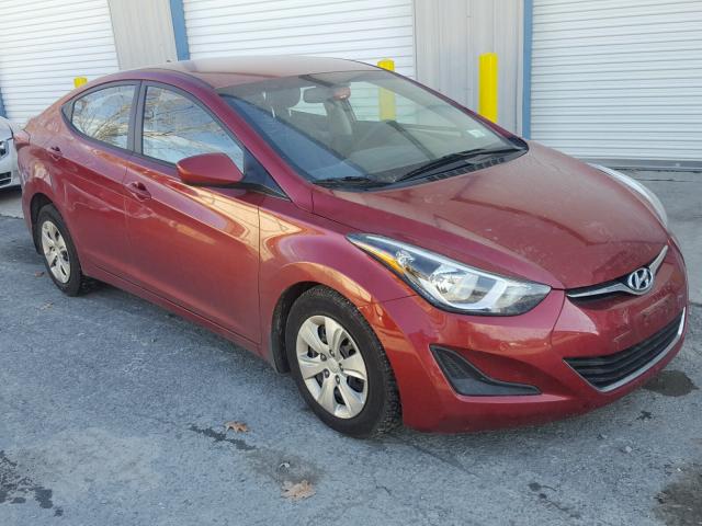 5NPDH4AEXGH745850 - 2016 HYUNDAI ELANTRA SE BURGUNDY photo 1