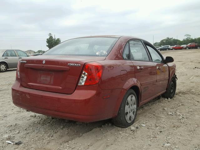 KL5JD56Z97K507561 - 2007 SUZUKI FORENZA BA RED photo 4