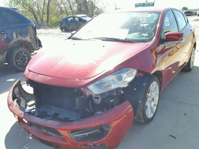 1C3CDFCA4DD105605 - 2013 DODGE DART LIMIT BURGUNDY photo 2