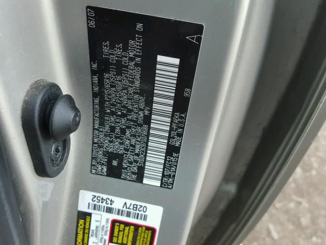 5TDZK23C97S078688 - 2007 TOYOTA SIENNA CE SILVER photo 10